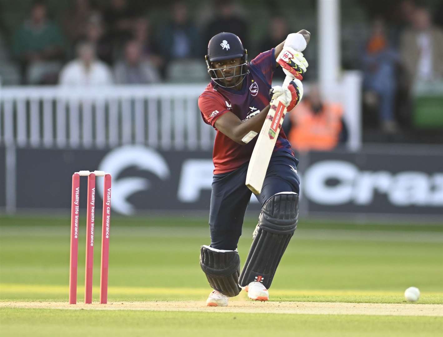 Tawanda Muyeye – the opener’s 62 proved in vain as Kent Spitfires were beaten by Glamorgan in Cardiff on Friday night. Picture: Barry Goodwin