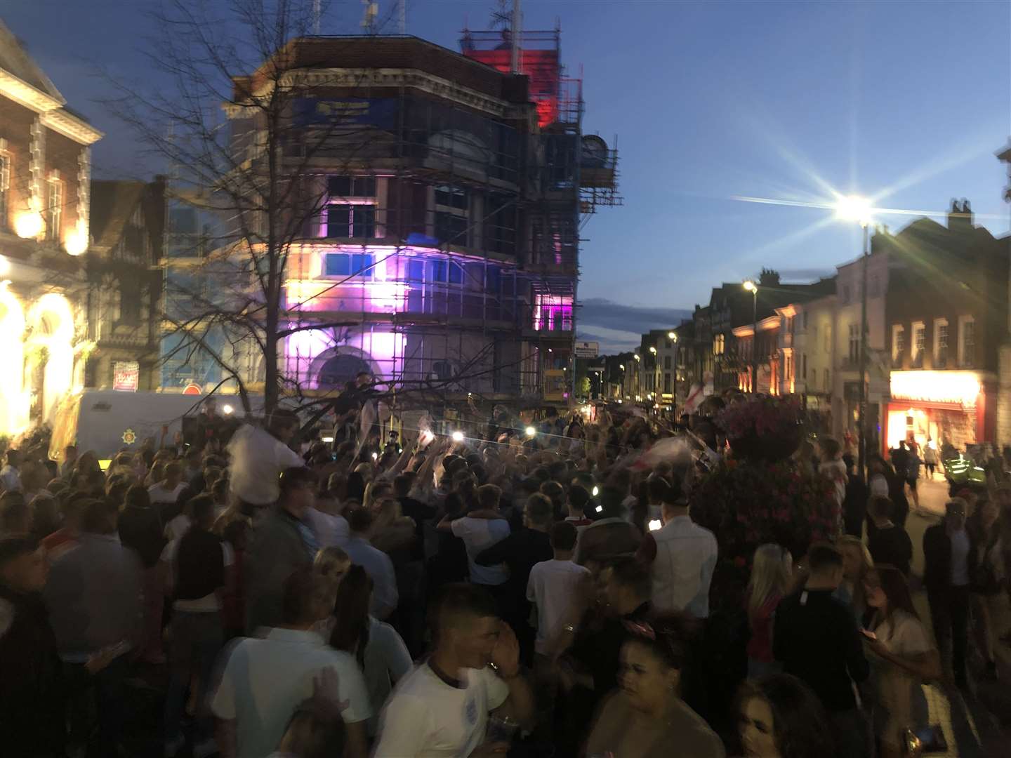 Hundreds gathered in Maidstone town centre after the England vs. Ukraine game
