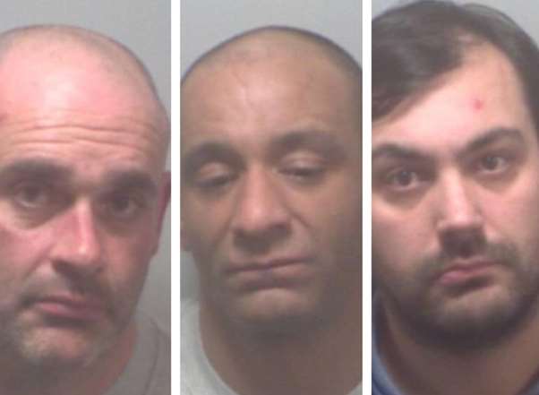 From left: Paul Ham, Jamie Button and Ashley Hammond were sentenced at Maidstone Crown Court