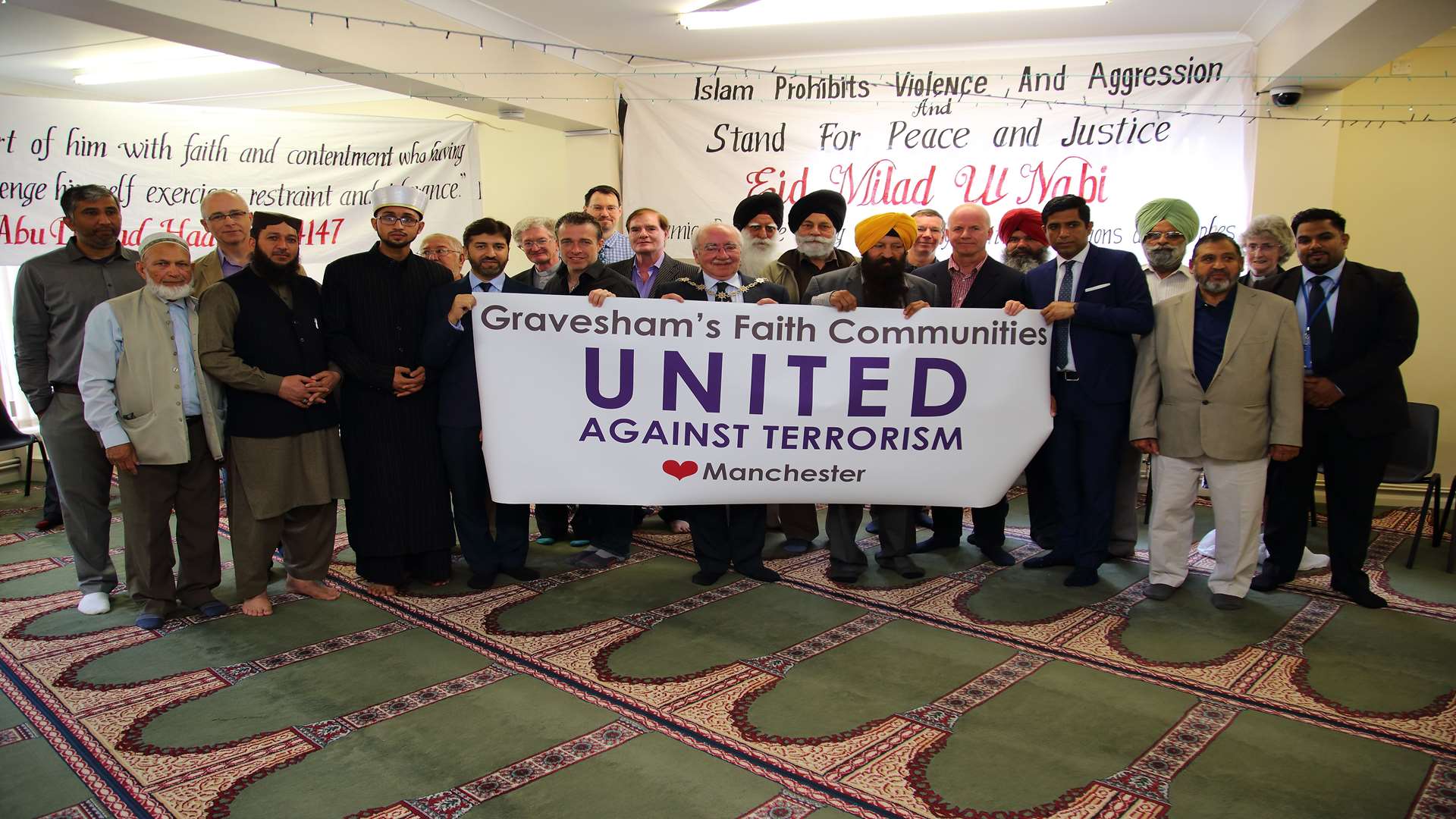 An inter-faith community event at Gravesend mosque in a display of unity against terrorism. Picture: Sarah Knight
