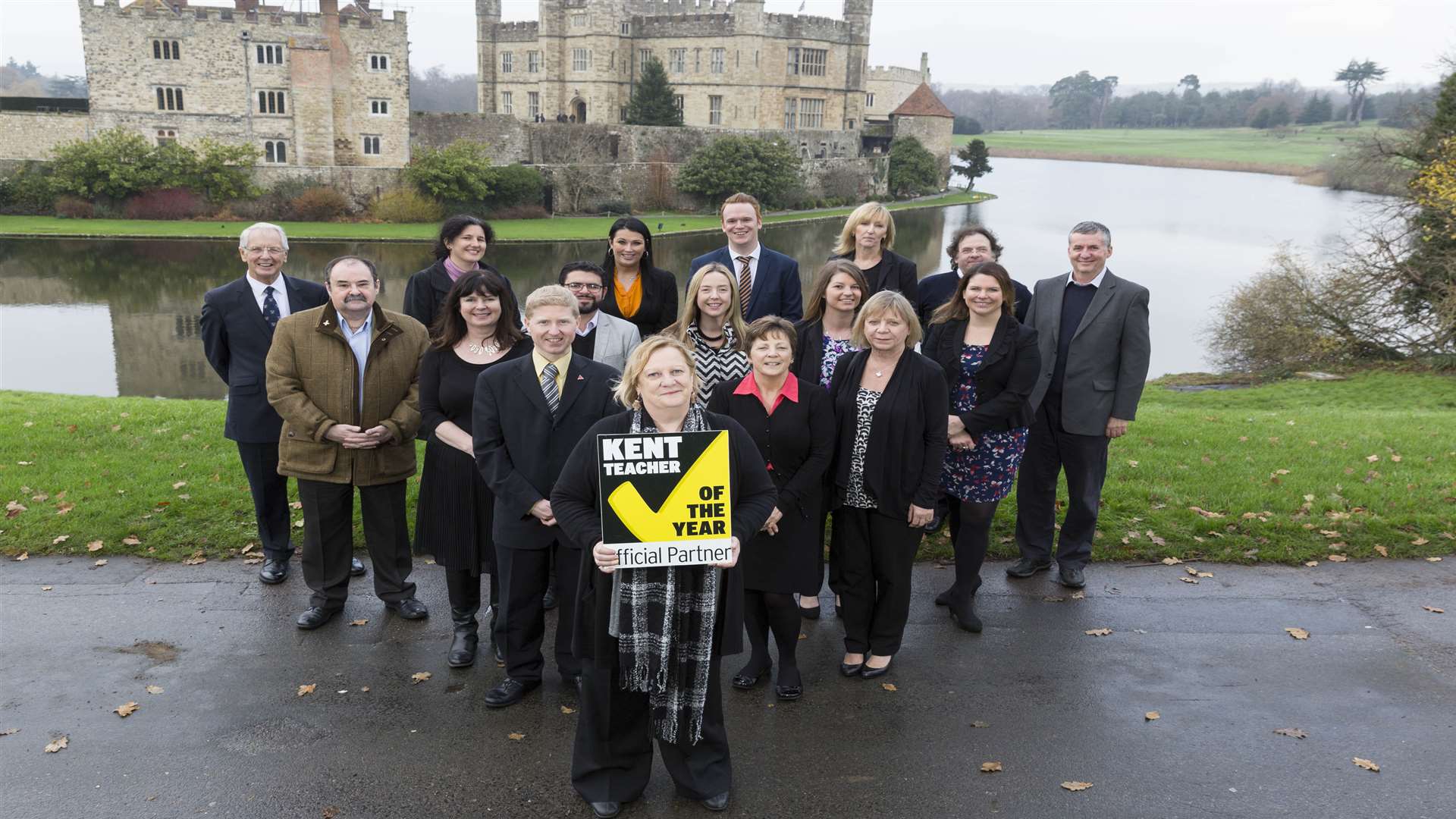 Key partners show their support at the launch of the Kent Teacher of the Year Awards 2016 at Leeds Castle: 3R's, CCCU, University of Kent, Medway Council, Project Salus, Kent Sport and Physical Activity Service, CXK, SELT, SEK, Kreston Reeves and Loop CR Ltd.