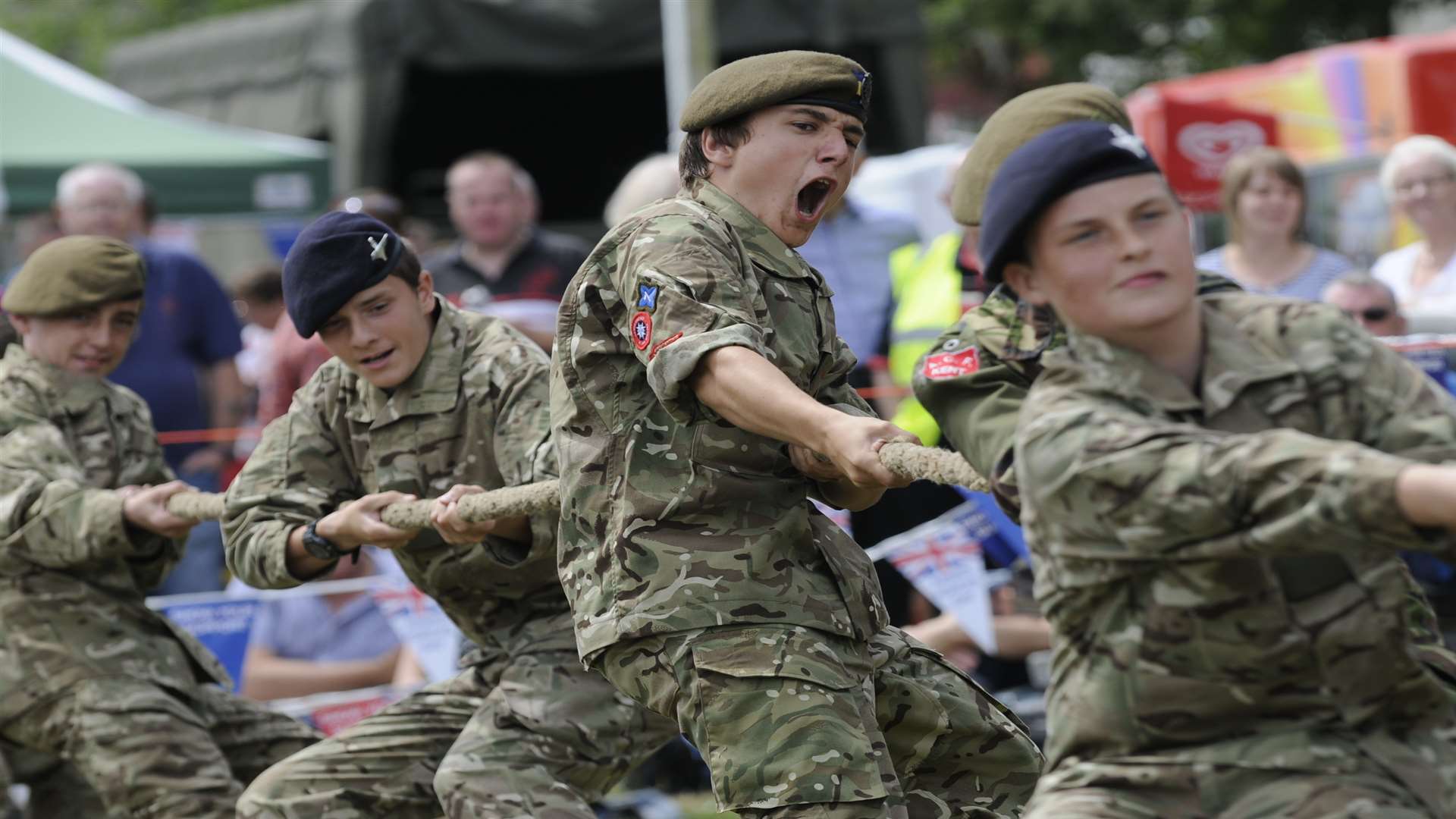 Cadets being put through their paces at last year's Armed Forces Day. They will be back this year.
