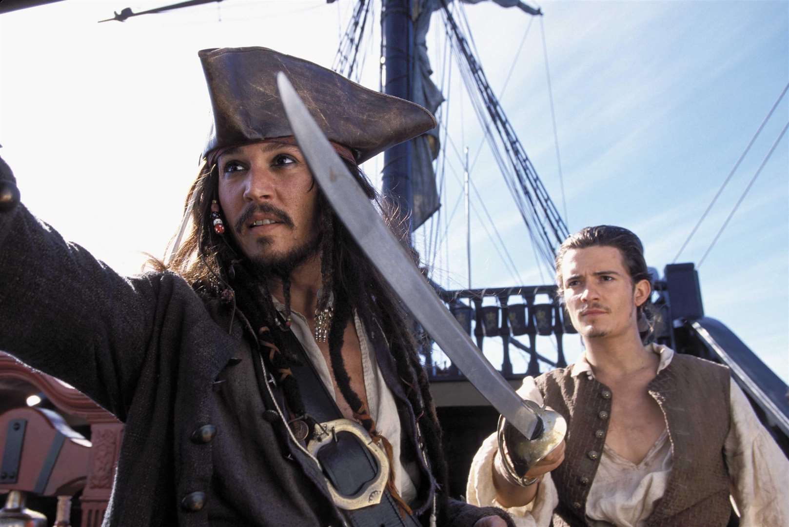 Johnny Depp and Kent-born Orlando Bloom in Pirates of the Caribbean: The Curse of the Black Pearl. Picture: Disney