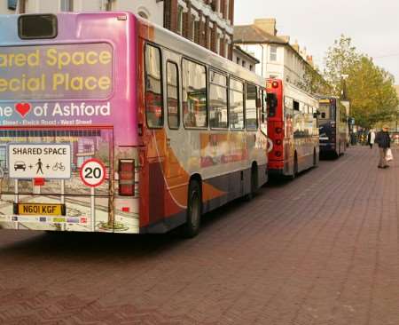 A section of Ashford's shared space scheme