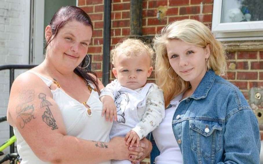 Jasmine with her son Storm and mum, Kim - who has called for all women undergoing caesarean sections to be offered an extended dose of anti-clotting drugs. Picture: Kim Connolly