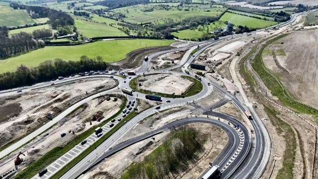 New drone pictures have revealed what progress is being made on the £92 million pound Stockbury Flyover project. Picture: Philip Drew