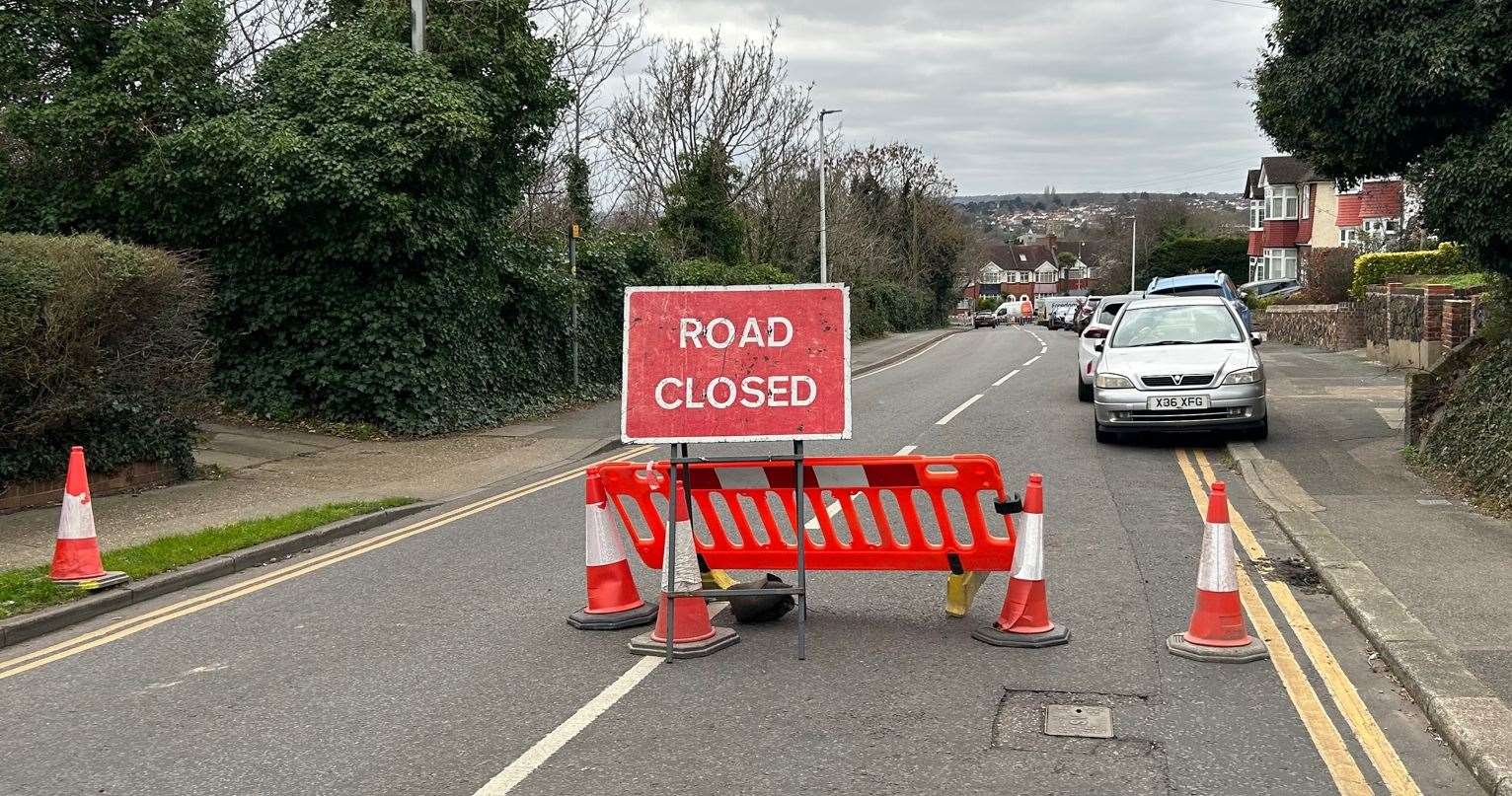 The closure in Banks Road, Strood