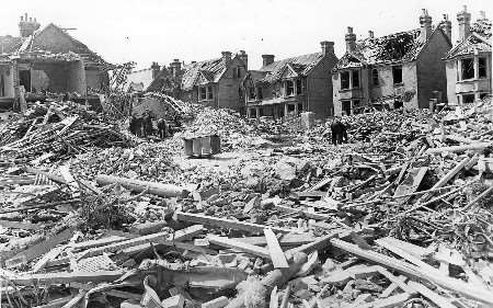 ONSLAUGHT: This picture shows the flying bomb devastation at Snodland