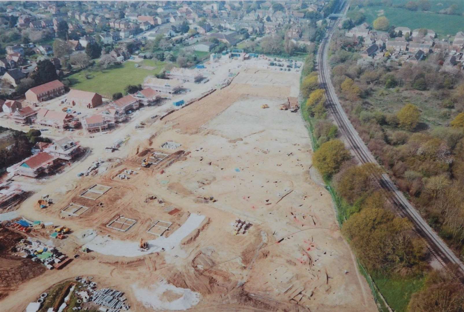The 18-acre site off Newington High Street, pictured during the extensive archaeological excavations