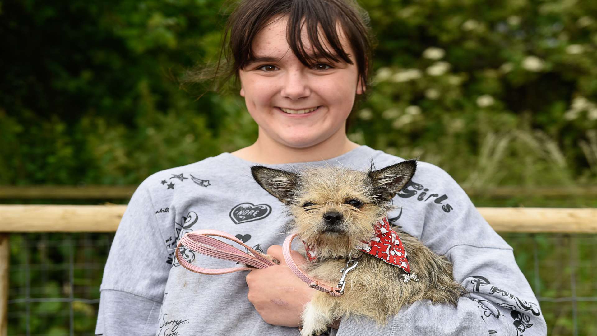 Mia Burgess took part in Happy Endings Rescue dog show with Cookie