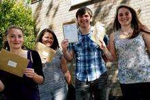 Pupils at Strood Academy celebrate their A-level success