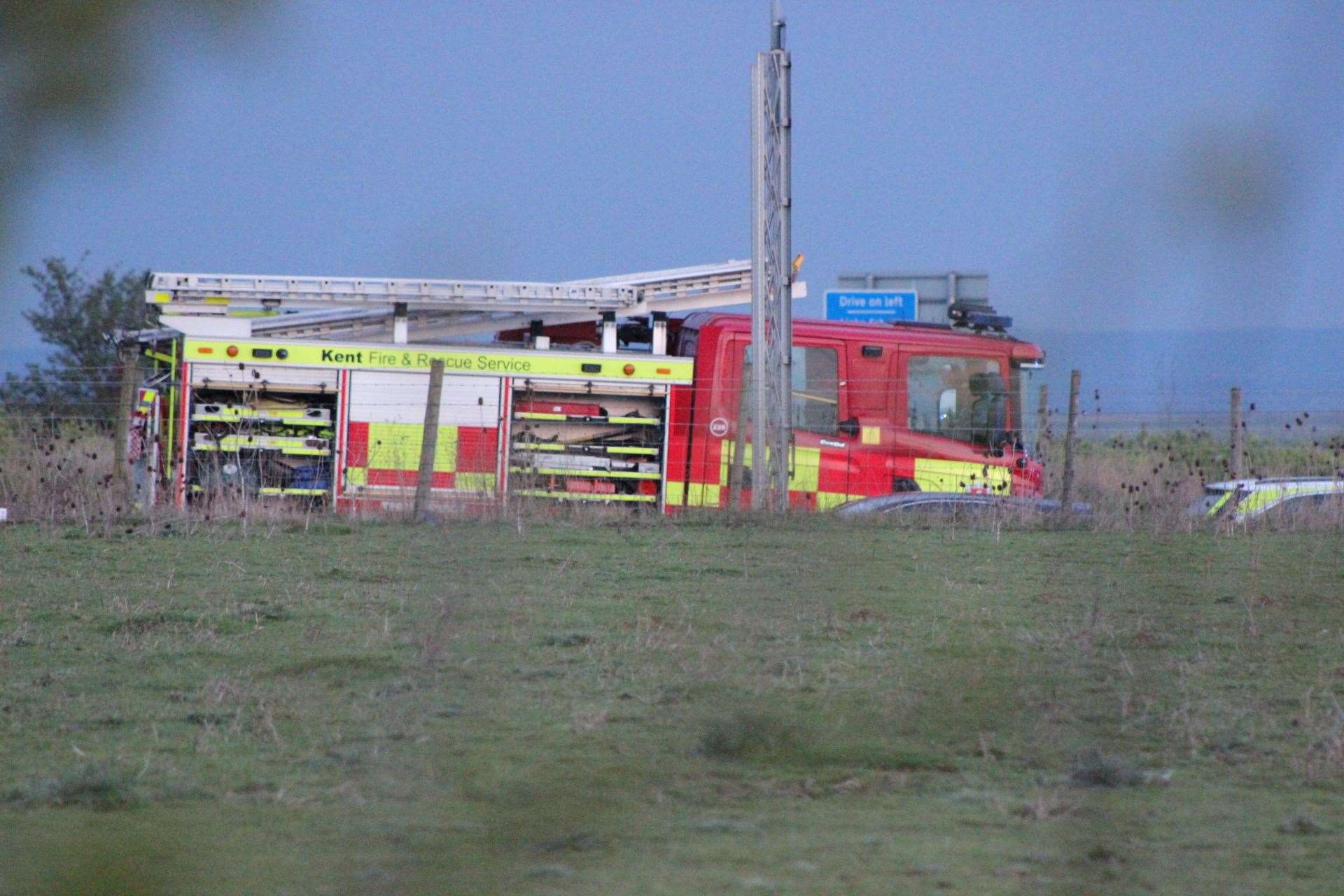 One of two fire engines at Cowstead Corner, Sheppey (8472931)