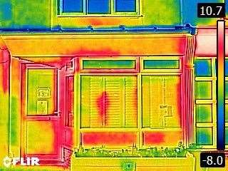 Red 'hotspots' will show where a home is leaking heat