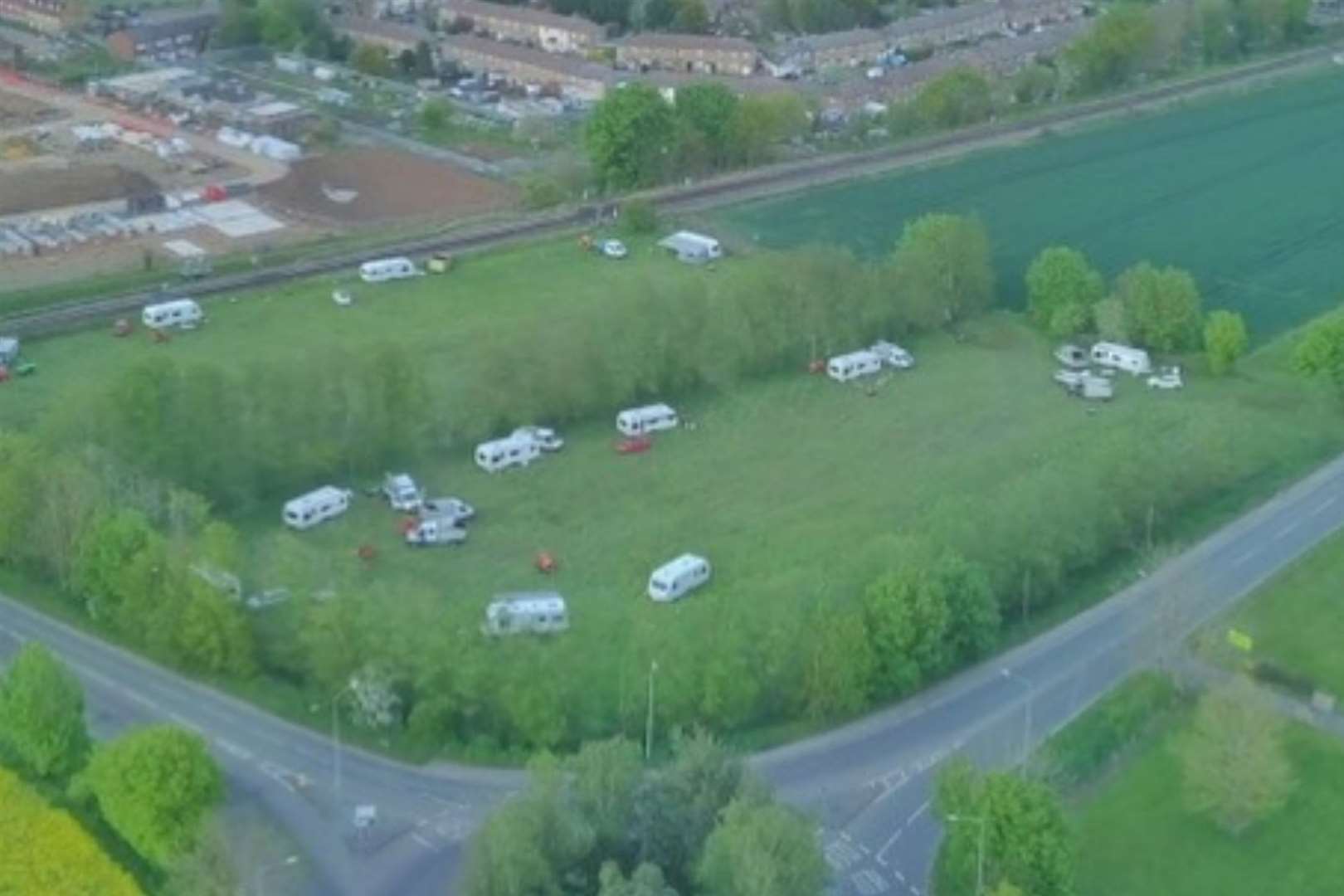 The travellers have set up on a field off London Road, Faversham. Picture: P R Hadley