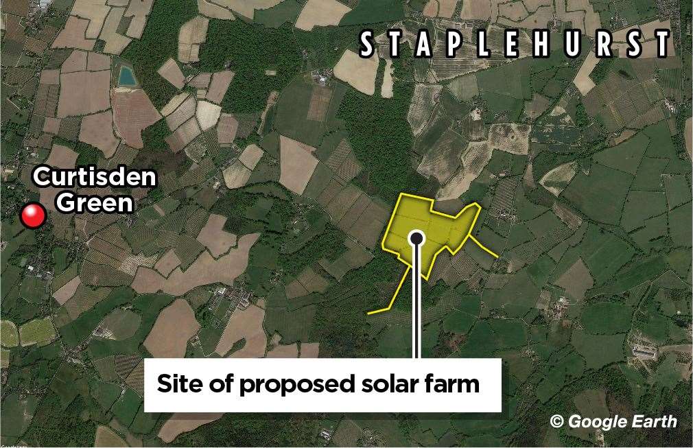 The site of the proposed Mathurst Solar Farm in Staplehurst