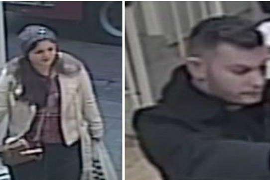Police would like to speak to this woman and man about an alleged burglary from a Canterbury jewellers.