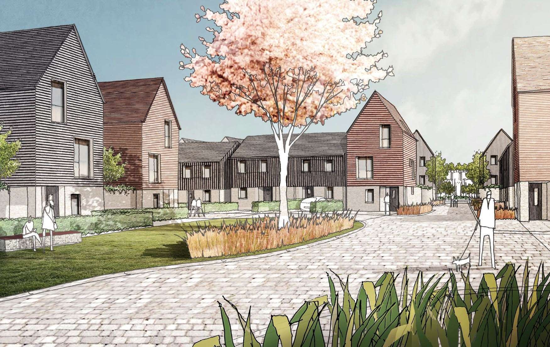 The first development of 281 homes in the Ashmere village have been approved by Ebbsfleet Development Corporation planners