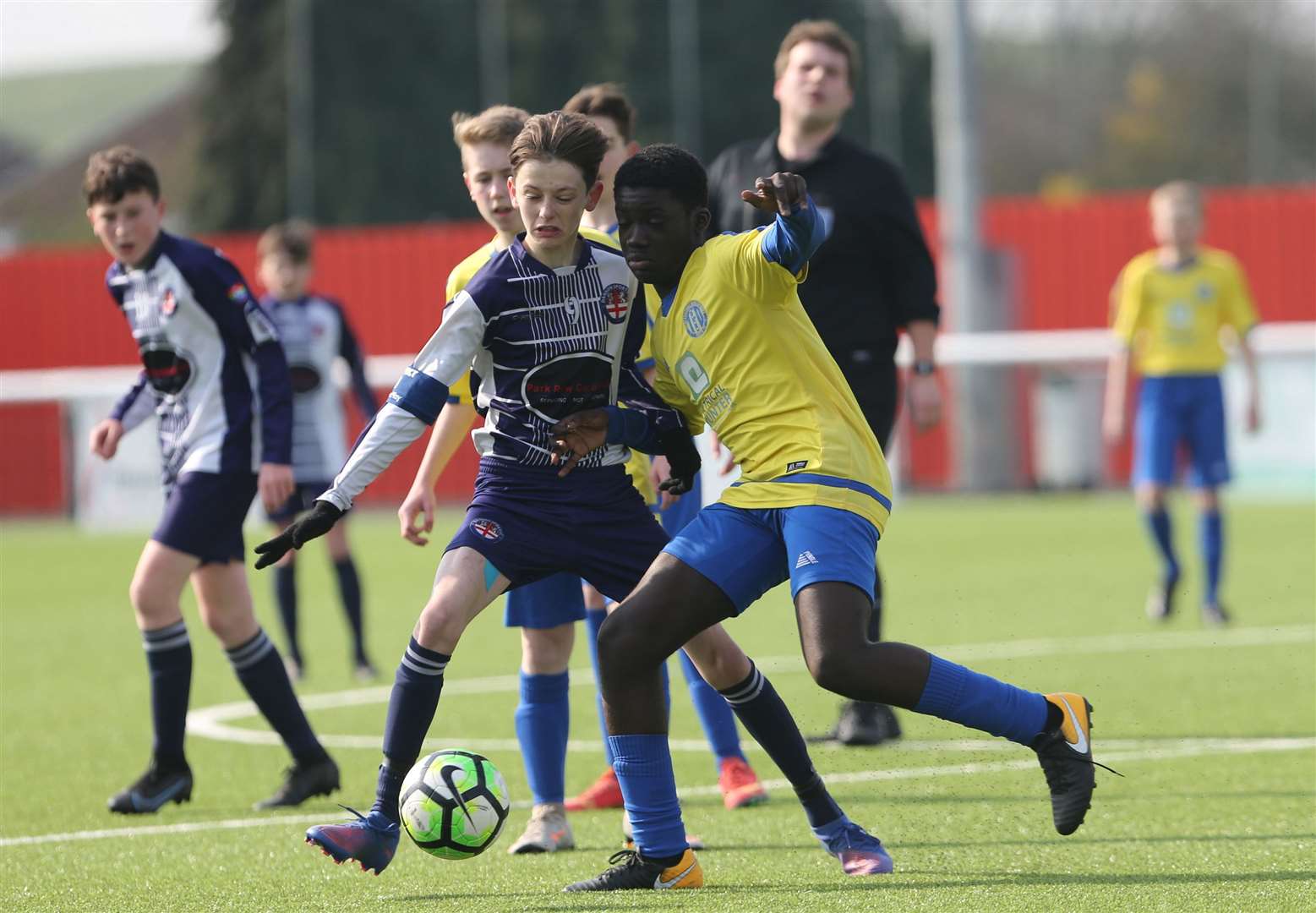 Danson Sports under-13s take on Total Football Development under-13s (yellow). Picture: PSP Images (55560622)