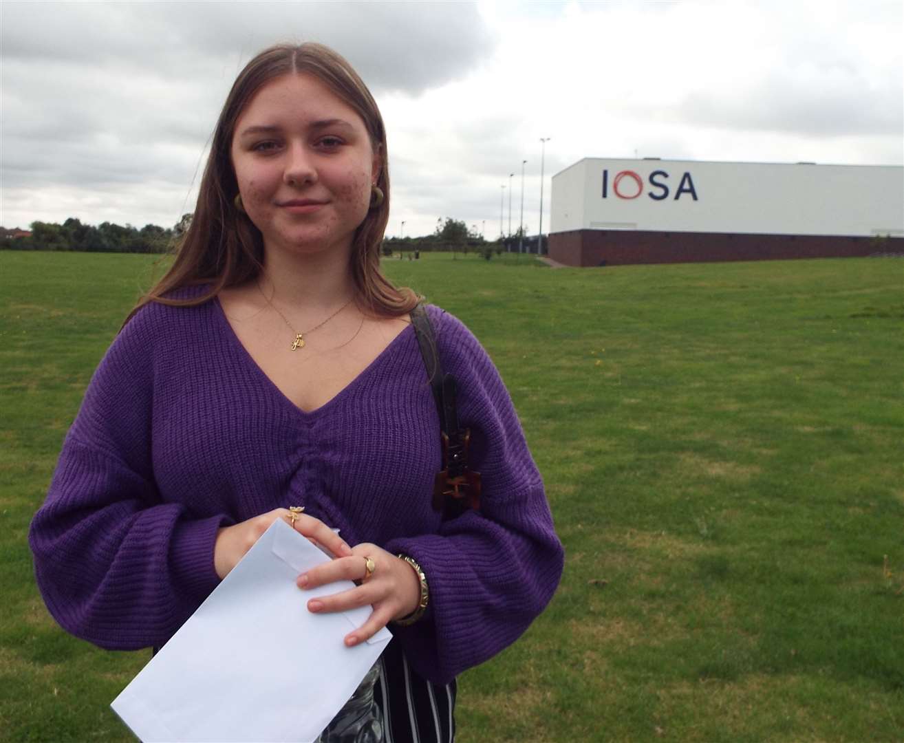 Oasis Isle of Sheppey Academy pupil Maja Druzynska, 16, from Sittingbourne with her GCSE results