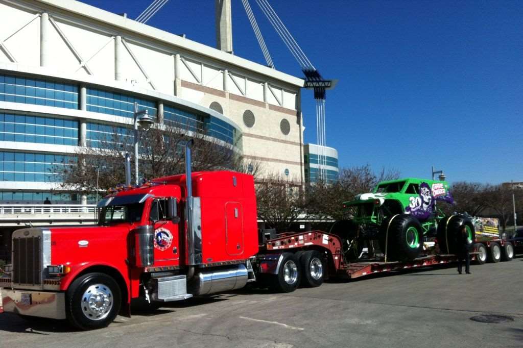 The K'NEX monster truck was transported across the US on the back of a huge lorry