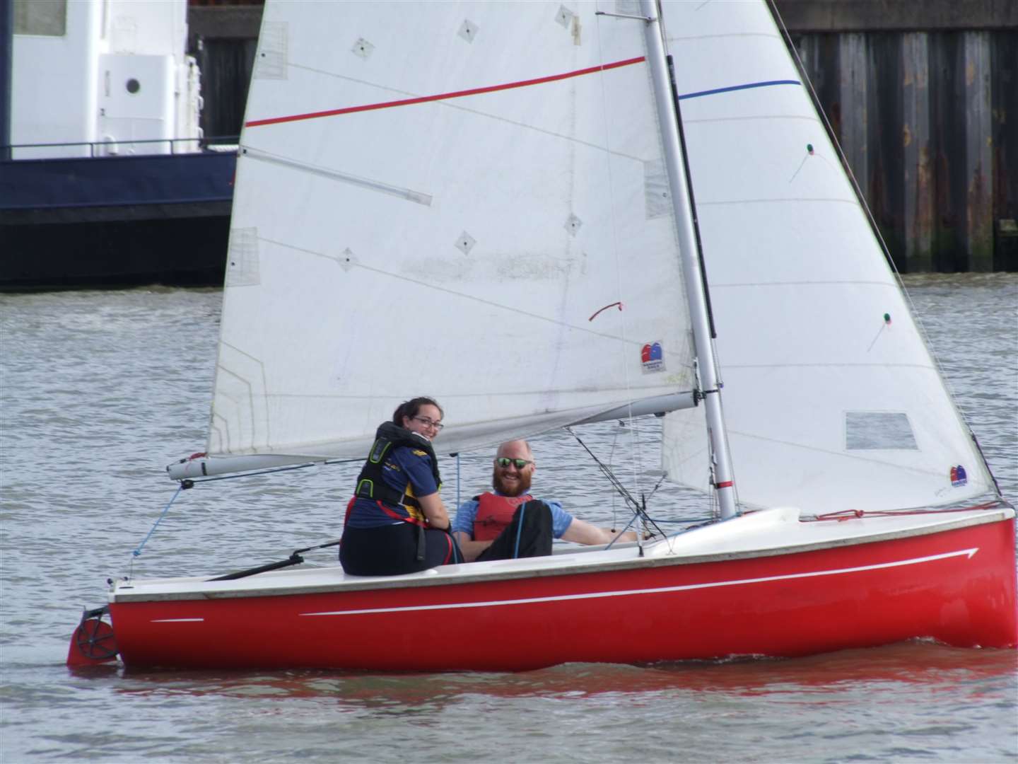Harriet Davies-Mullan out on the water.