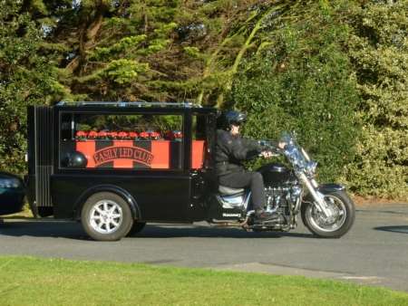Hundreds of bikers attended Harry Moss' funeral