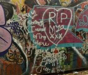 The tribute for Mya in the underpass