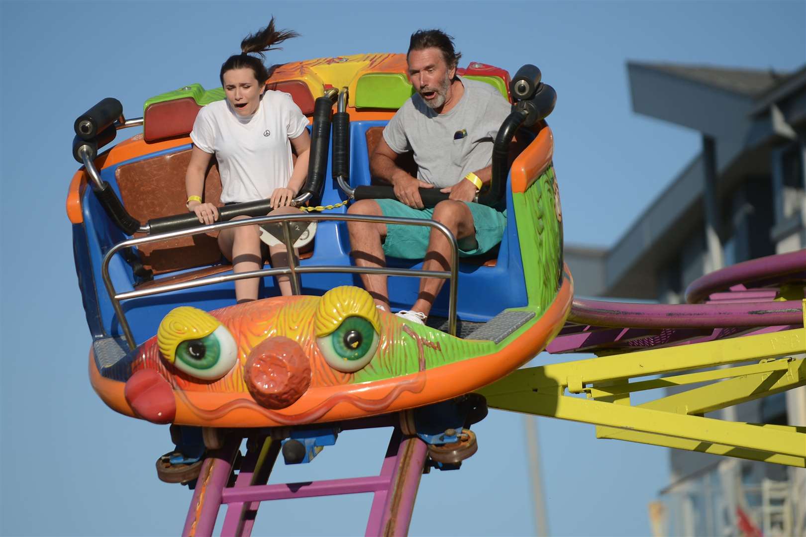 Enjoying the rides in 2017 at Dreamland. Picture: Gary Browne