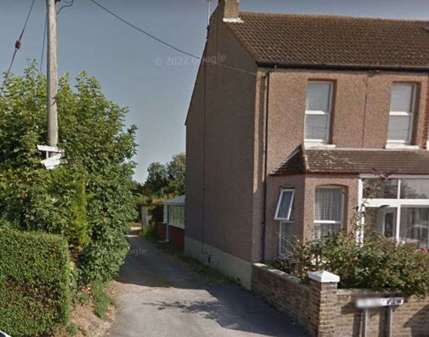 The narrow access drive for the new properties in Margate. Picture: Google