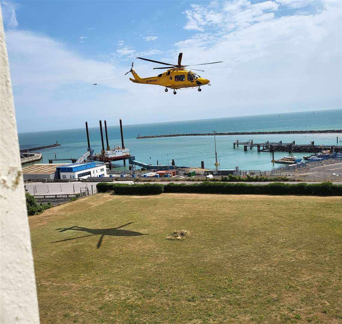 A medical professional was winched down to administer CPR. Picture: Lisa Elvidge