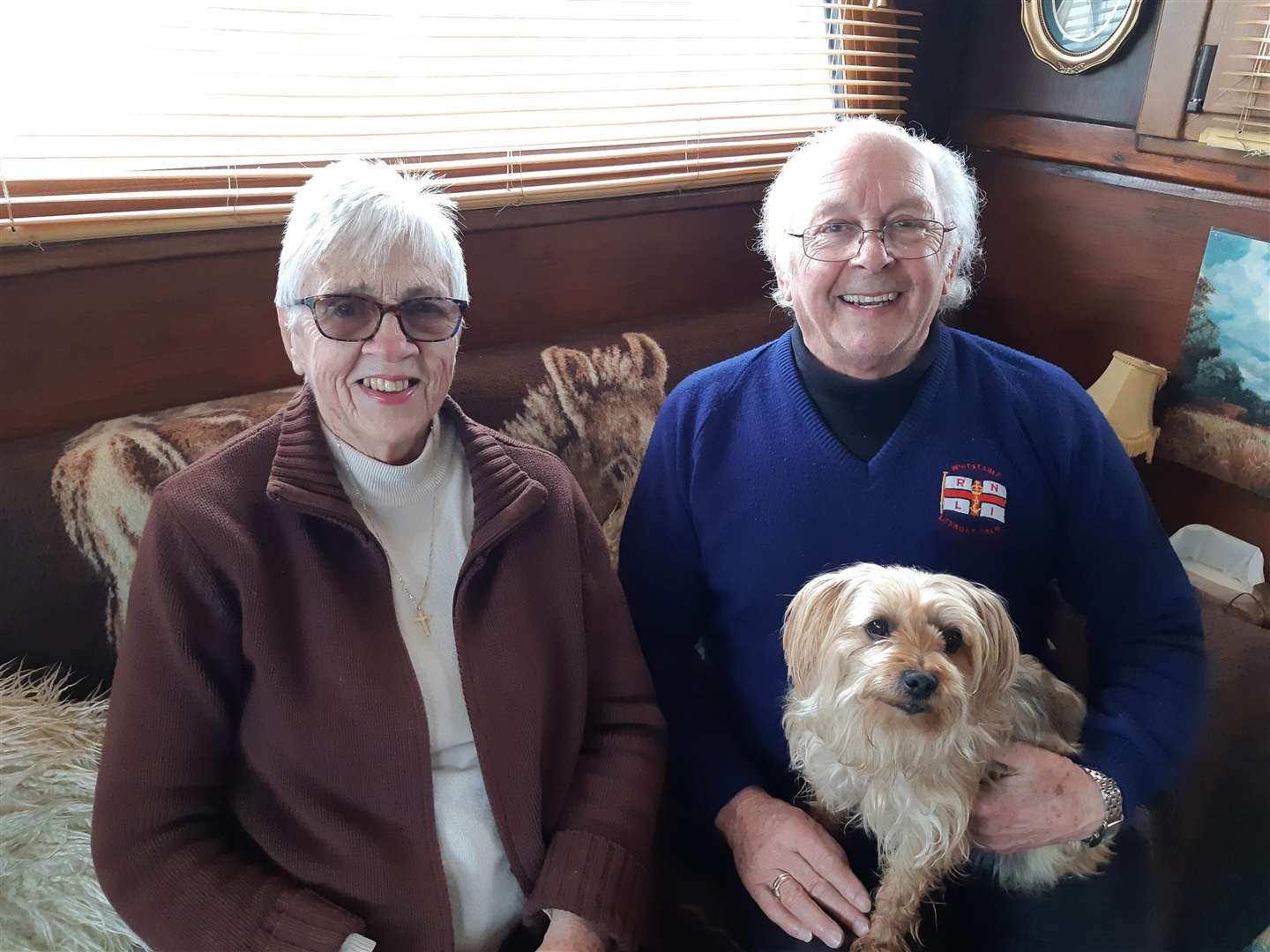 John and Dorothy Haynes plus dog Tilly were unable to leave Sandwich because of faults with the tollbridge
