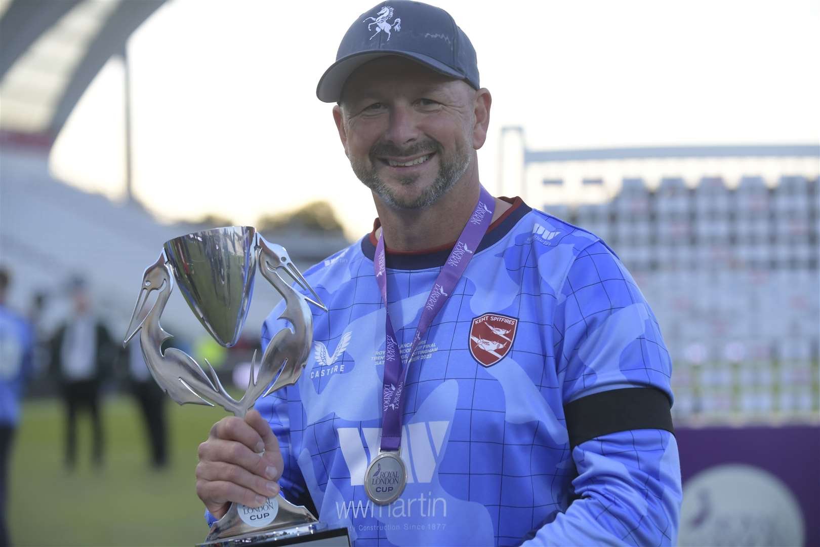 Darren Stevens with the trophy after playing what could have been his final game for Kent on Saturday. Picture: Barry Goodwin