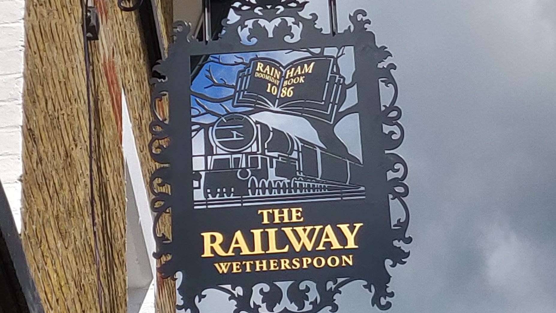 There were a couple of errors in the sign for the new Railway Pub in Rainham