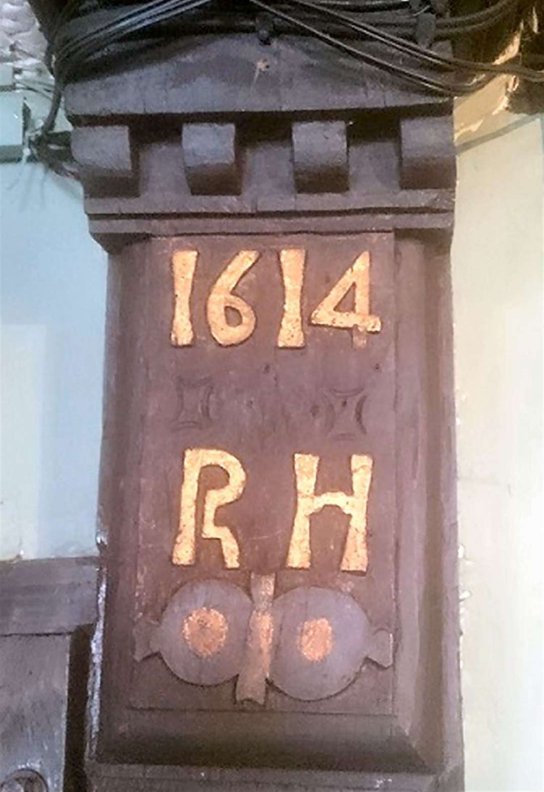 Mantelpiece panel referring to Richard Hayes. Picture: Rory Kehoe