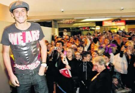 Joe Swash with some of his Medway fans