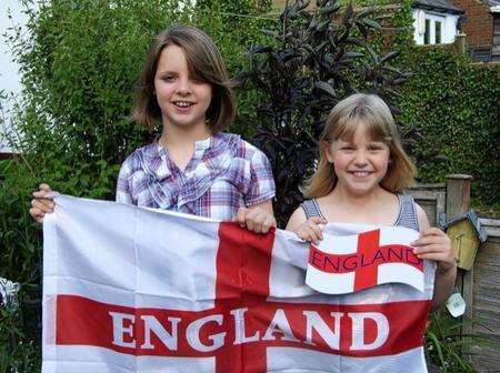 Jessica and Stephanie Redfearn who signed the book of hope for England's World Cup squad