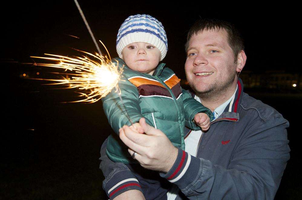 Cobee-Blu Clayton with Daniel Clayton at last year's fireworks display in Gillingham