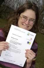 Rebekah Smith with her certificate