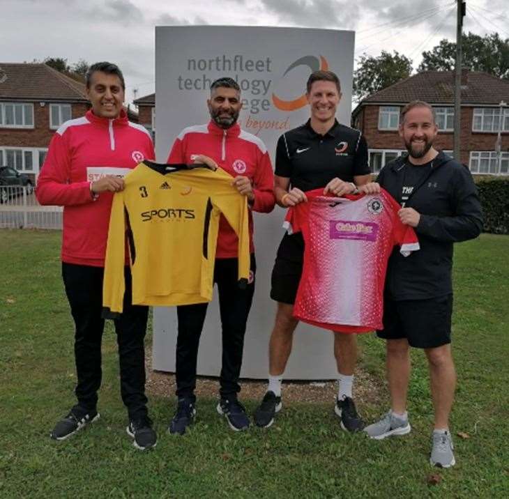 From left: Head of youth development Rhaj Dhesi, Punjab United FC owner and manager Chipie Sian, football academy head coach Paul Lorraine and sports academy director Martin Parry. Picture: NTC