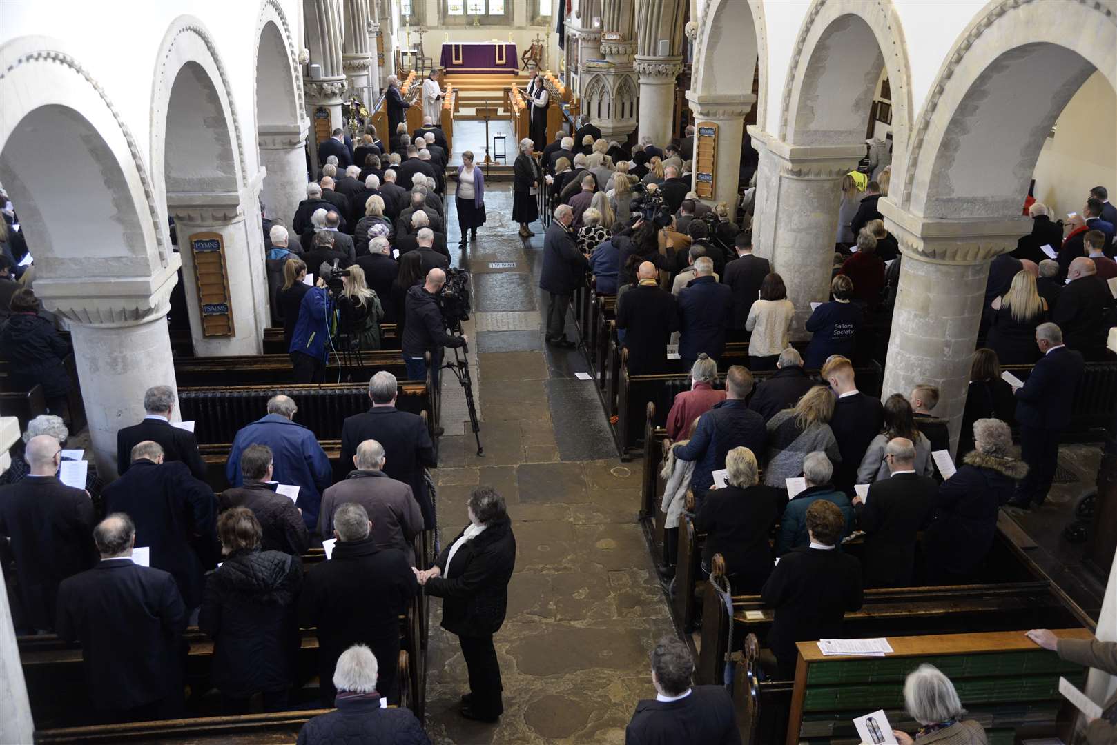 The scene at the memorial service for the 30th anniversary of the Herald of Free Enterprise tragedy at St Mary's Church, Dover in 2017