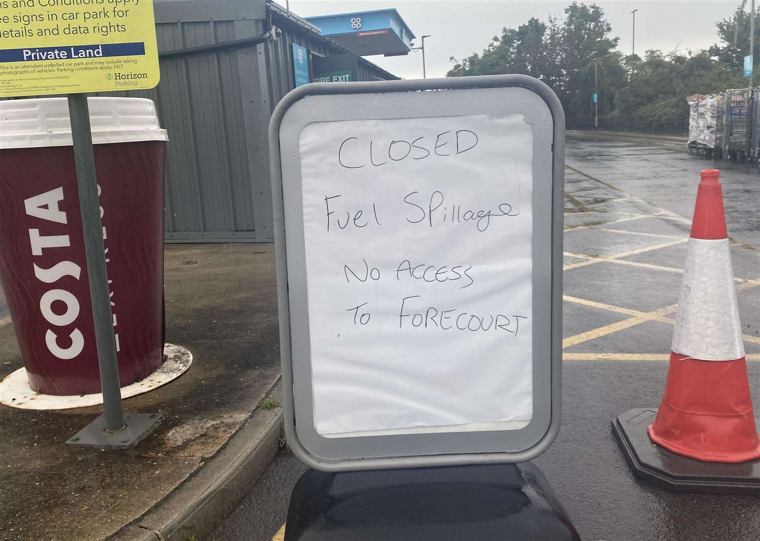The Co-op has been closed after a fuel spillage