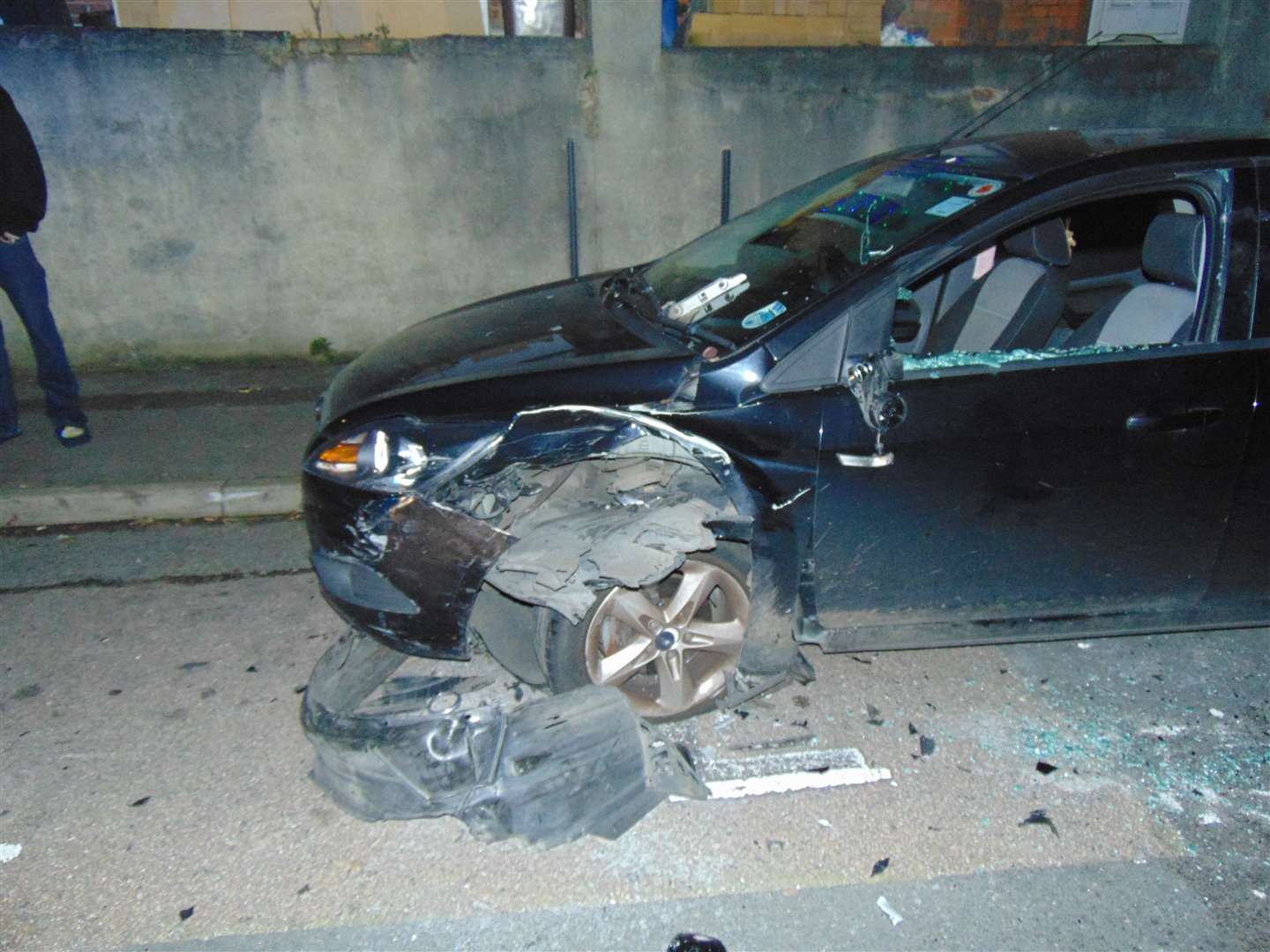 Cars were damaged during the crash in Corporation Road, Gillingham