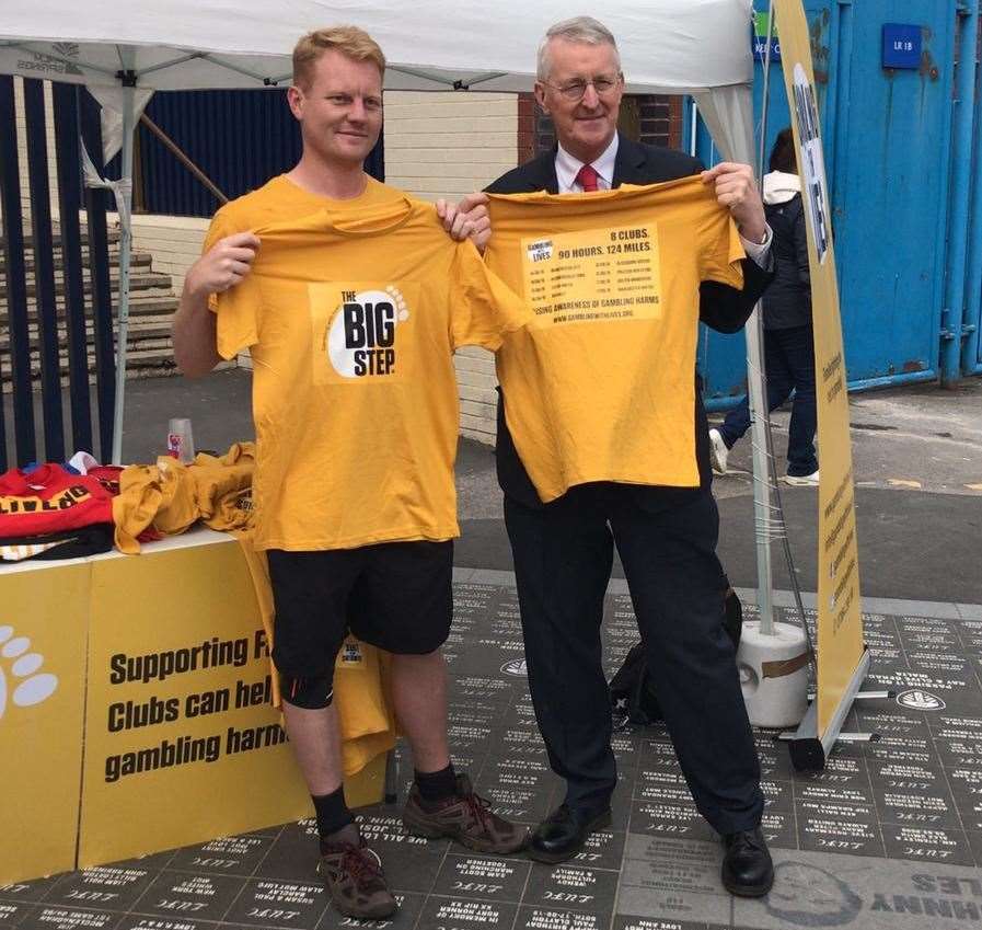 James Grimes (left) started "The Big Step" campaign after suffering from a gambling addiction
