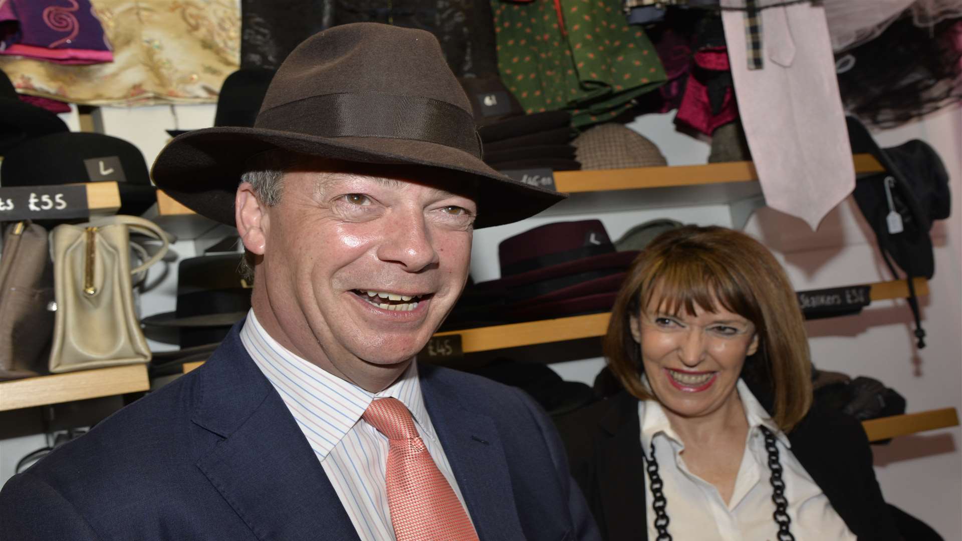 Mr Farage spent two hours in a shop during a campaign visit