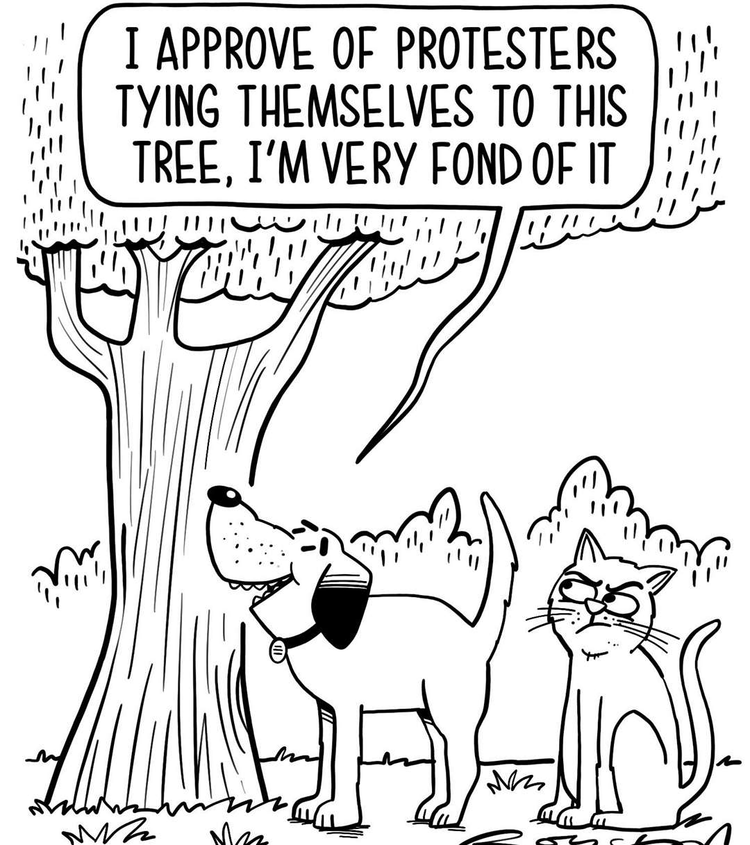 Royston Robertson's cartoon about trees in Twydall