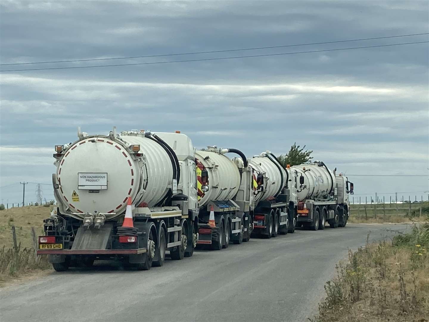 Tankers parked near the gun club where further excavations are taking place