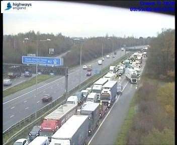 Massive queues are forming back to Rochester due to emergency pothole repairs on the A2 at Bean