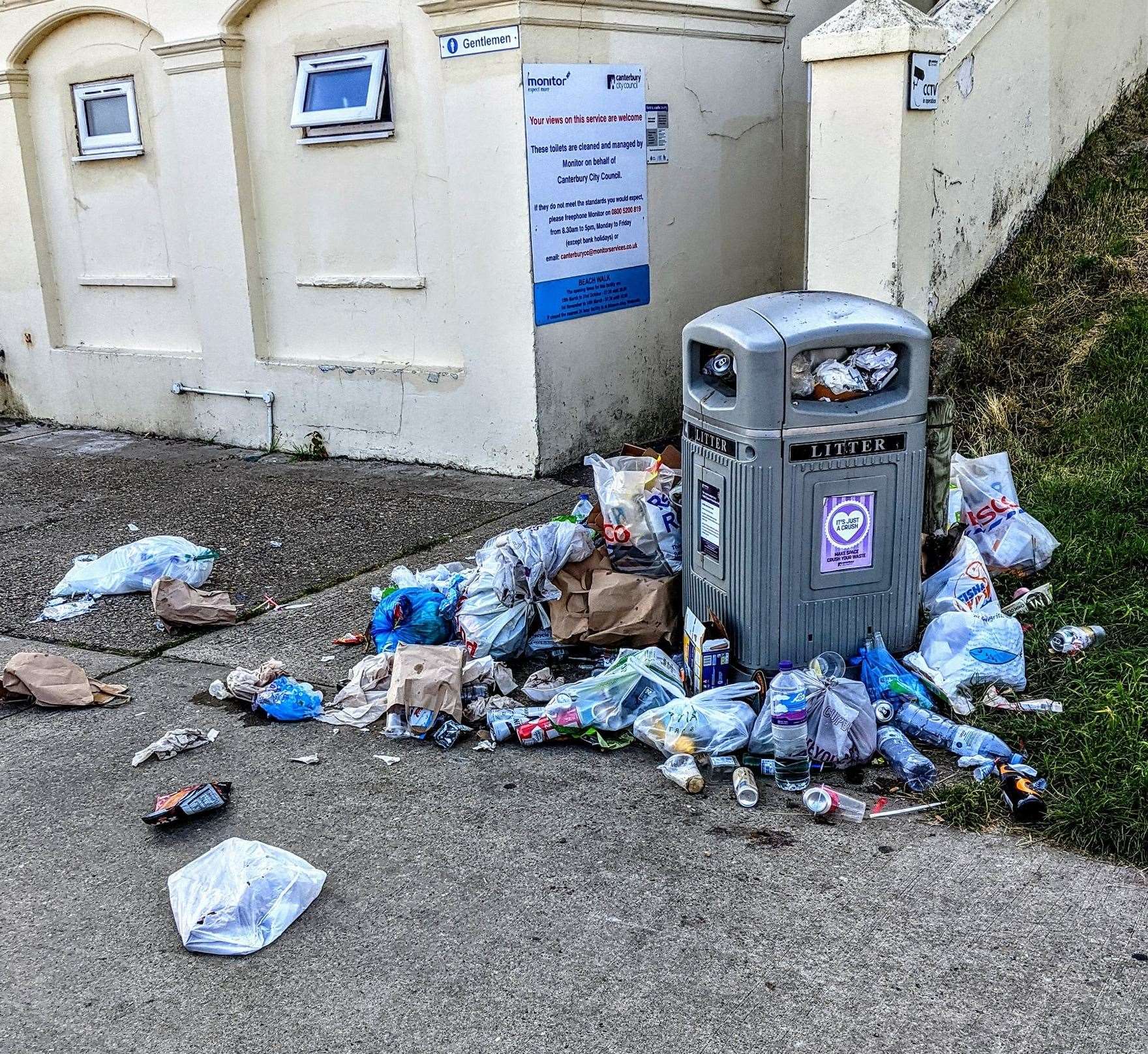 Litter strewn across Whitstable last month. Picture: Niall Brown