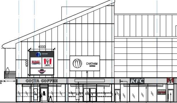 Signage designs revealing the plans to open a KFC, Costa, Kaspa's and a bowling alley in the former Dickens World unit and next door. Picture: Urban Agile