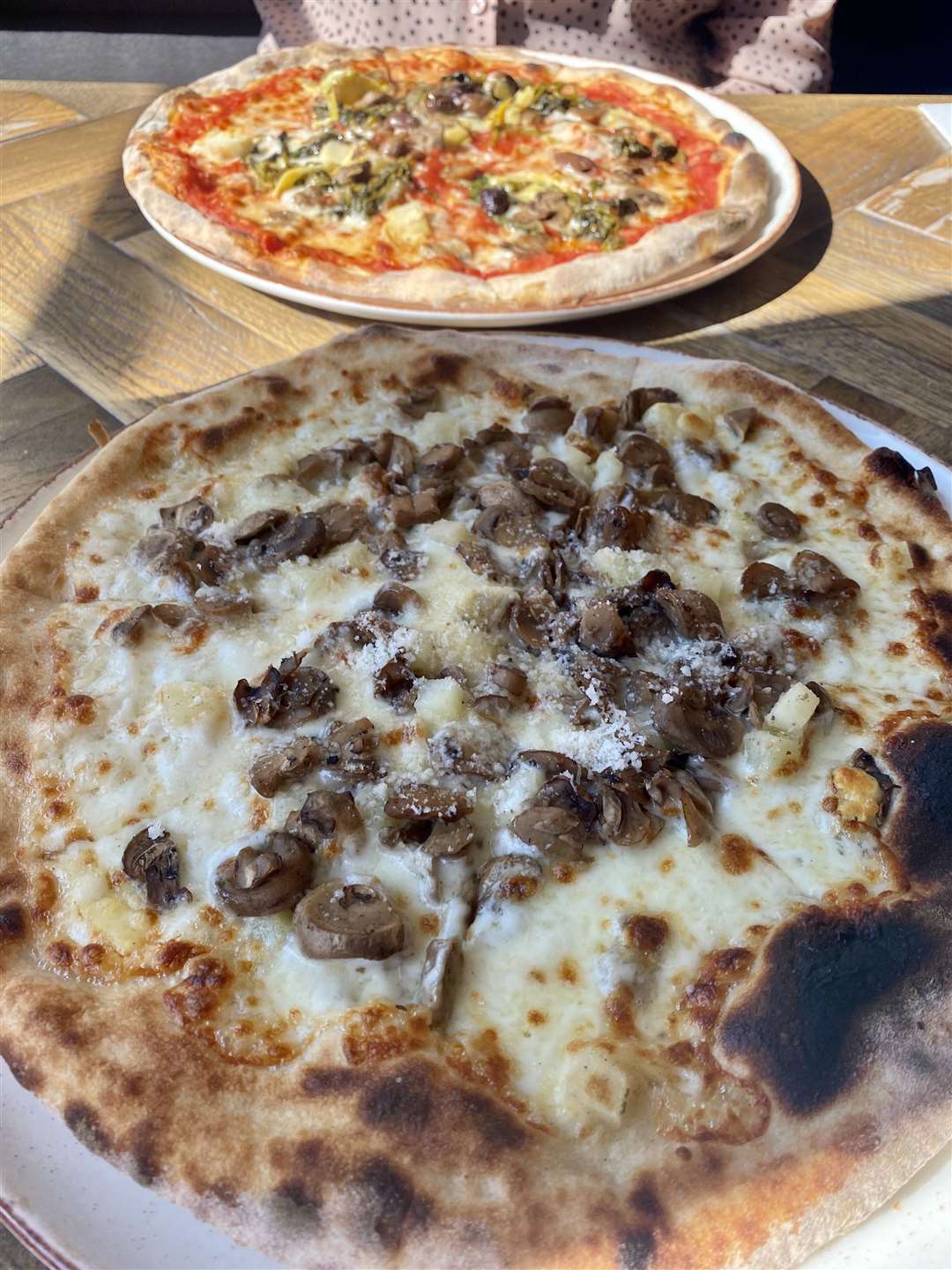 Pizza with mushroom and roast potato. Picture: Sam Lawrie